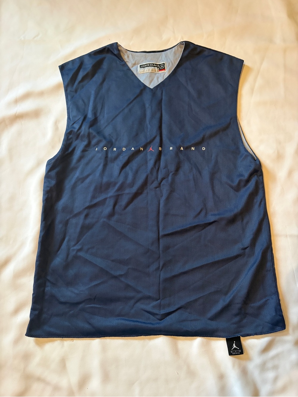 Vintage Jordan Men's Navy Blue Sleeveless Basketball Tank